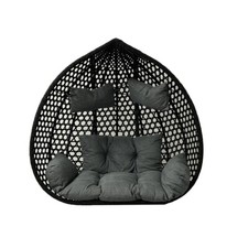 Double Hanging Egg Chair Black