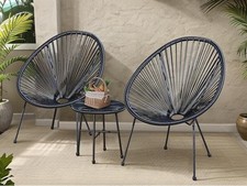 Egg Chair of Garden Rattan 3pc